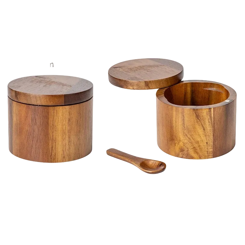 Boîte à sel en acacia – Un compartiment
