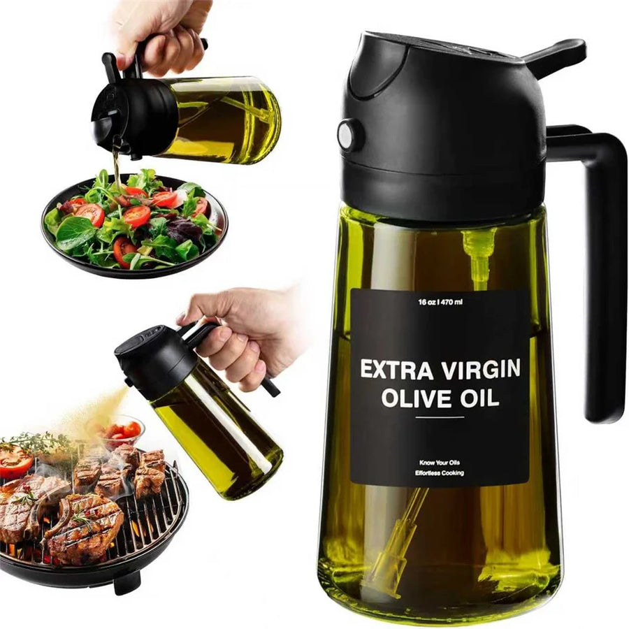 Huilier vaporisateur 2 en 1, tête noire
