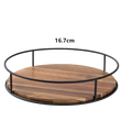Plateau tournant en acacia, cadre en acier noir – 16,7 cm