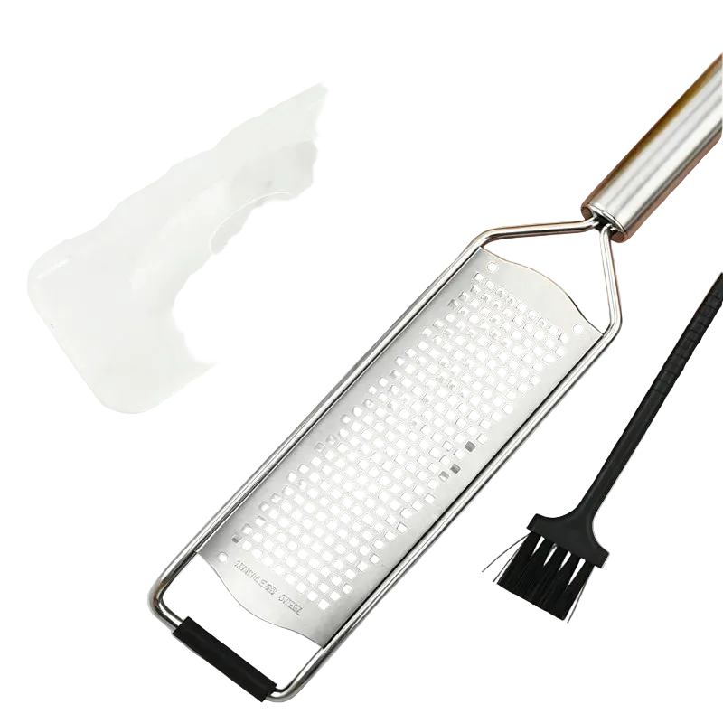 Râpe zesteur en inox, étui et brosse
