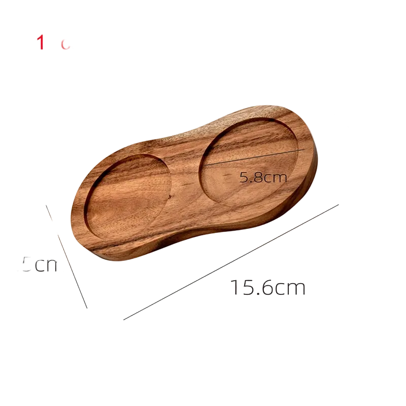 Socle en acacia pour deux moulins