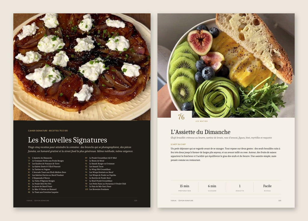 Preview of the signature section, recipes 76 to 100, and the Sunday plate recipe